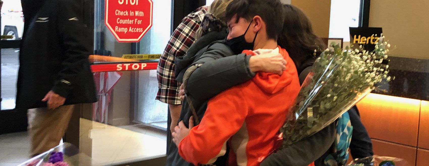 Son reunited with his mom after receiving cancer treatment and traveling on a medical flight for free